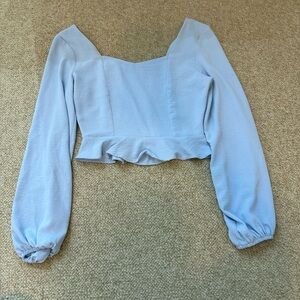 Altar'd State Light Blue Peplum Blouse